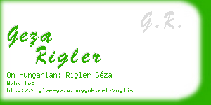 geza rigler business card