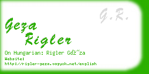 geza rigler business card